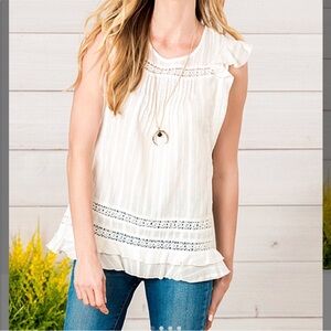 Matilda Jane White Morning Dew Top - Medium